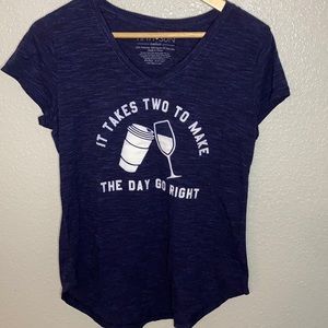 Coffee and wine tee medium